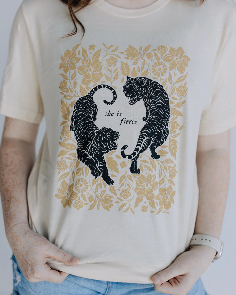 She Is Fierce Tiger Floral Tee
