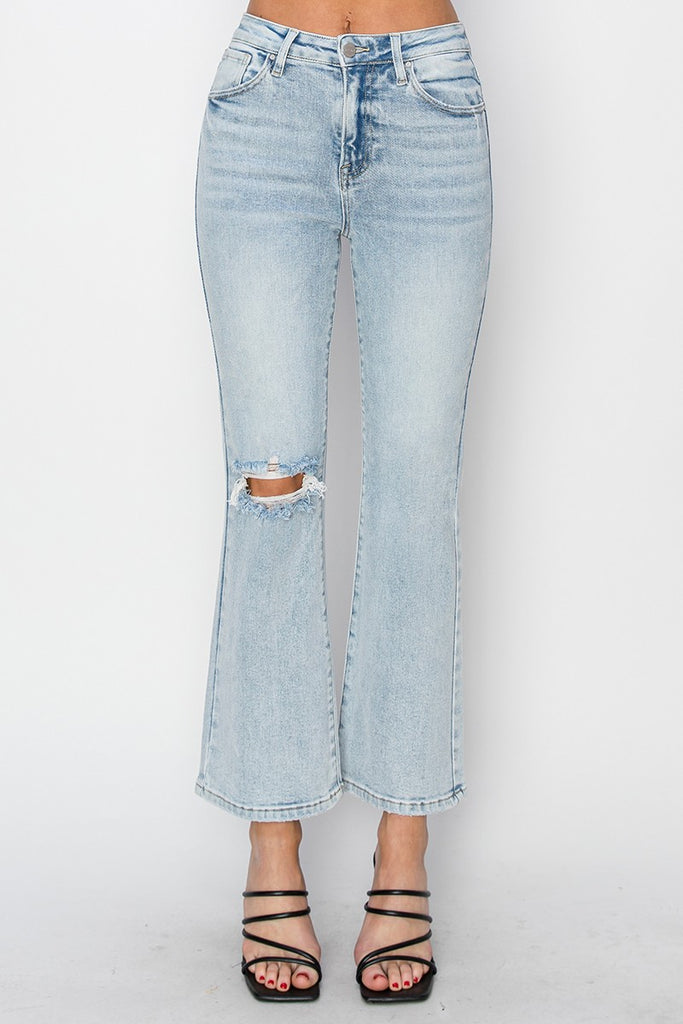 Risen High Rise Crop Flare Jean