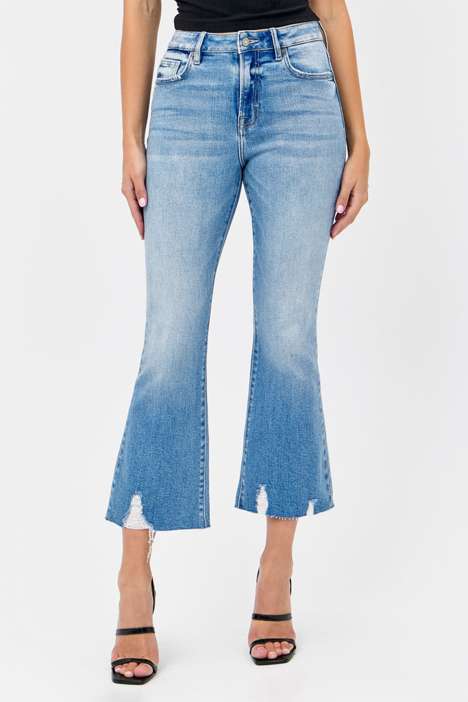 Hidden Hem Grinded Cropped Flare