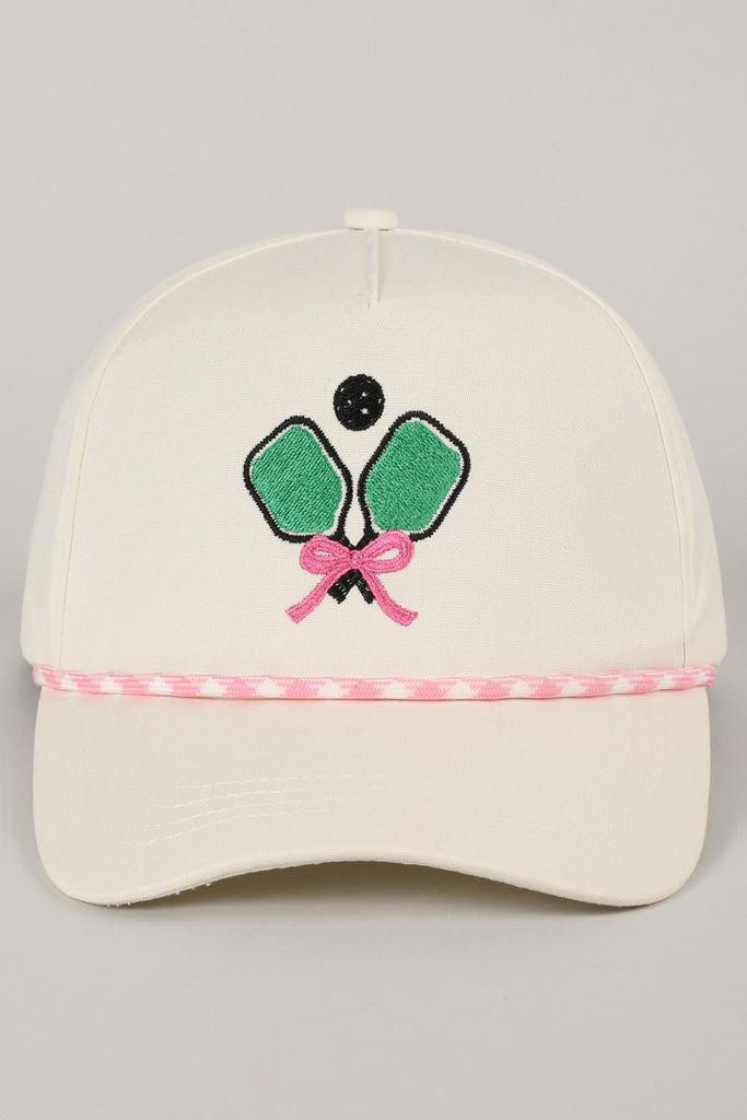 Pickleball Pad Ball Ribbon Embroidery Trucker Hat
