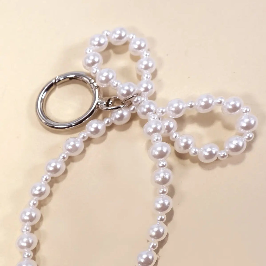 Pearl Bow Keychain Bag Charm