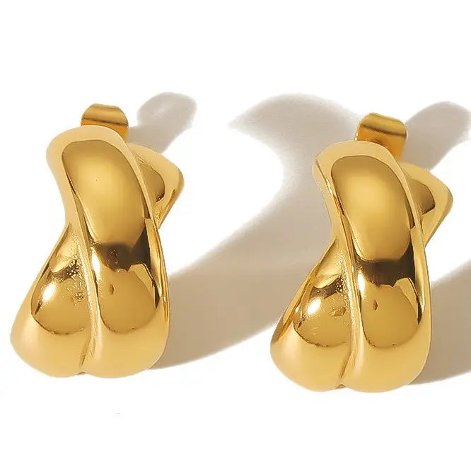 18K Stainless Steel Tarnish Free Huggie Earrings