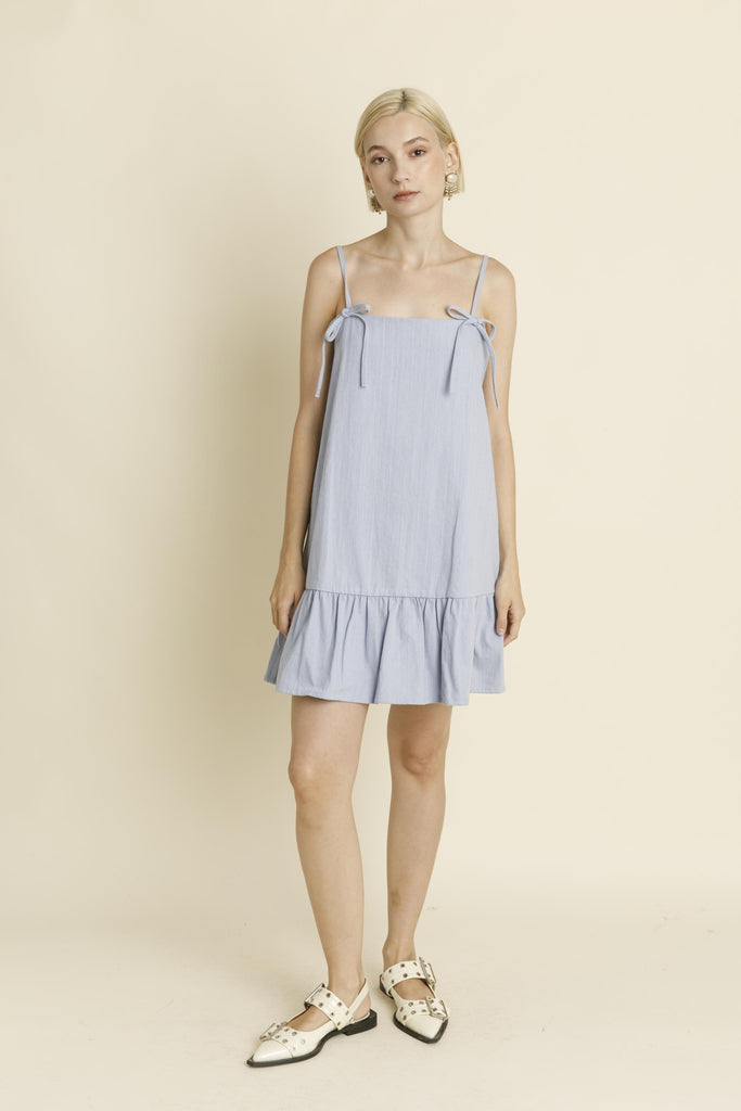 Strapless Bow Trim Mini Dress