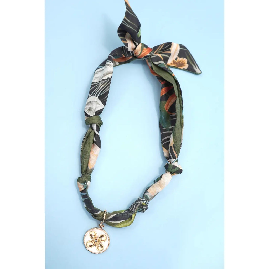 Handcrafted Scarf Interchangeable Charm Necklace