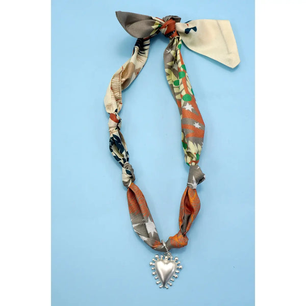 Handcrafted Scarf Interchangeable Charm Necklace
