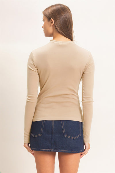 Mock Neck Long Sleeve Top