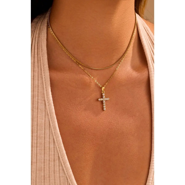 18K Stainless Steel Cross Necklace