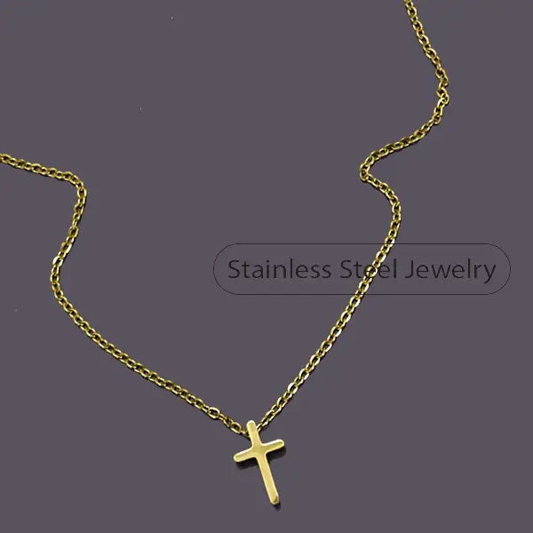 18K Stainless Steel Cross Necklace