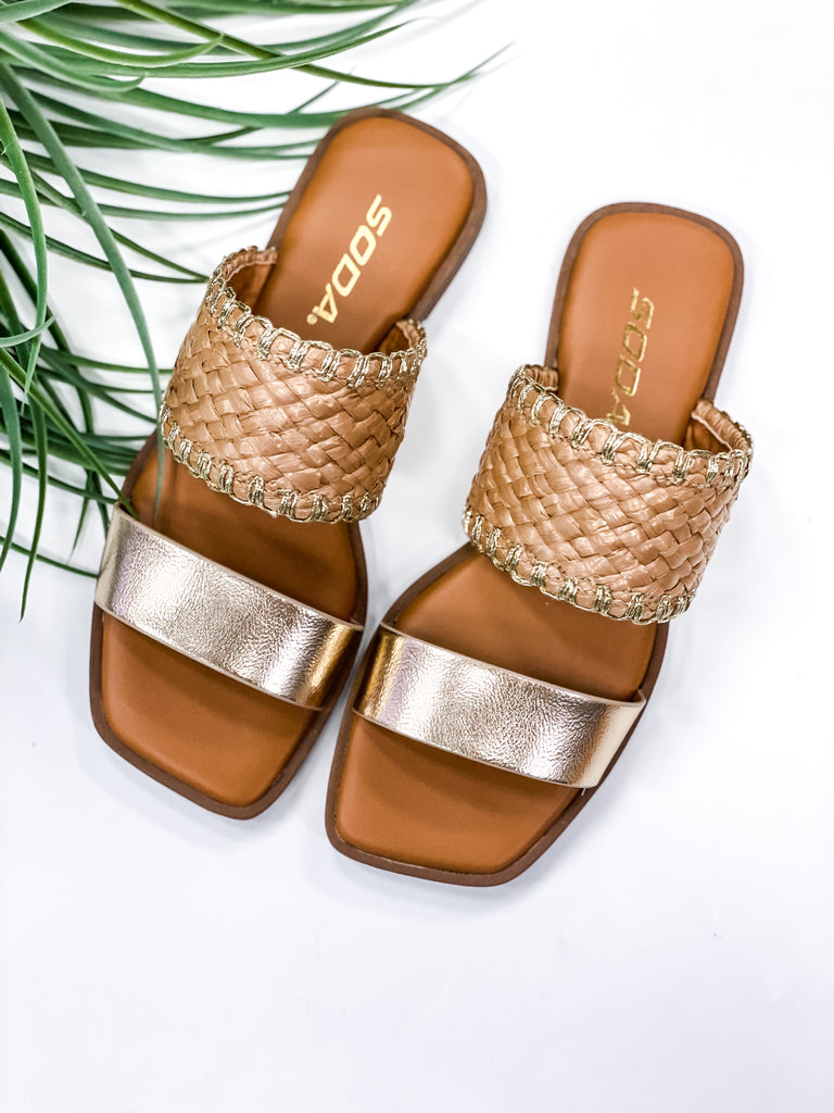 Soda Lysett Double Strap Square-Toe Sandal