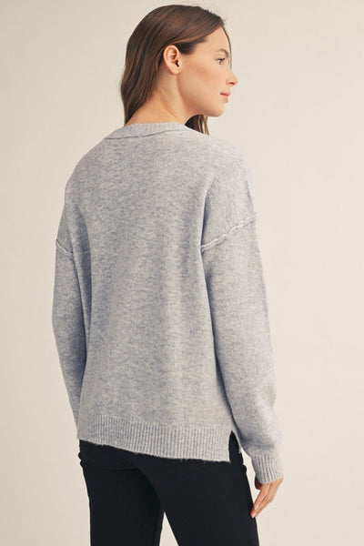 Drop Shoulder Comfy Sweater Top