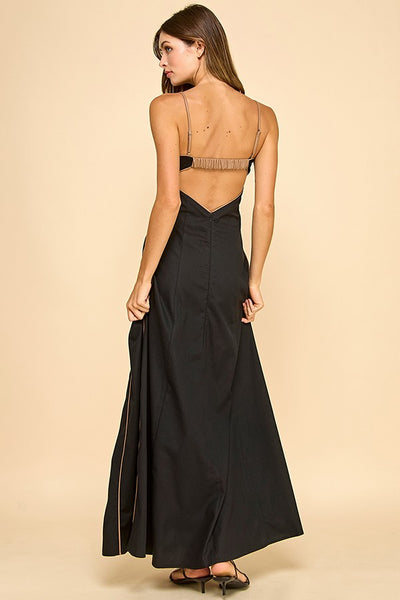 Fitted Bodice W/ Square Neckline Maxi Dress