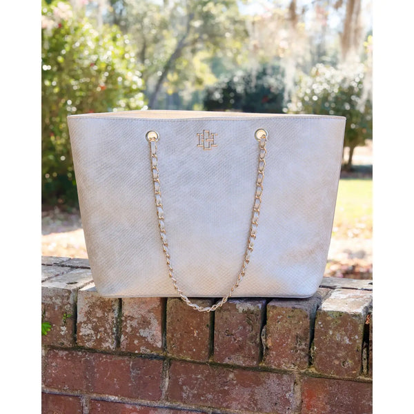 Quentin Shimmer Champagne Tote