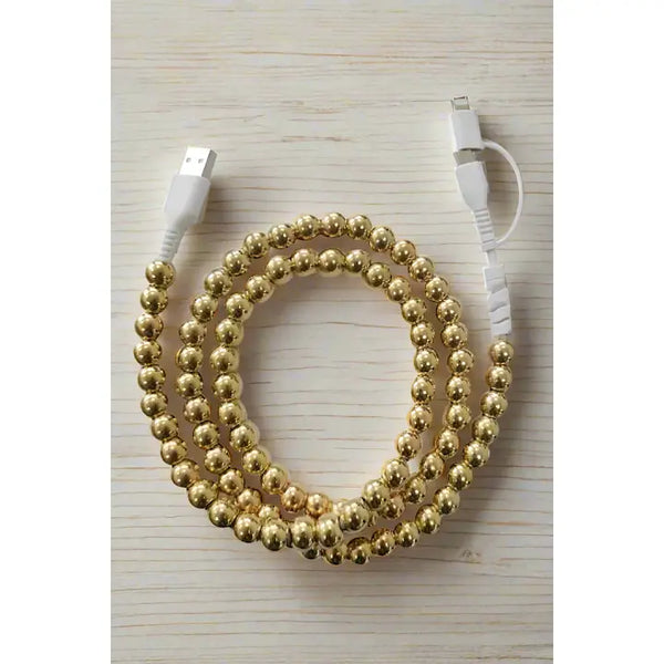 Gold Beaded Cord Phone Charger