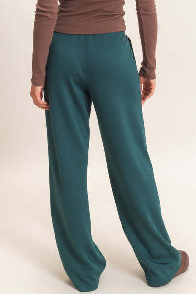 Elastic Waist Straight Leg Pants