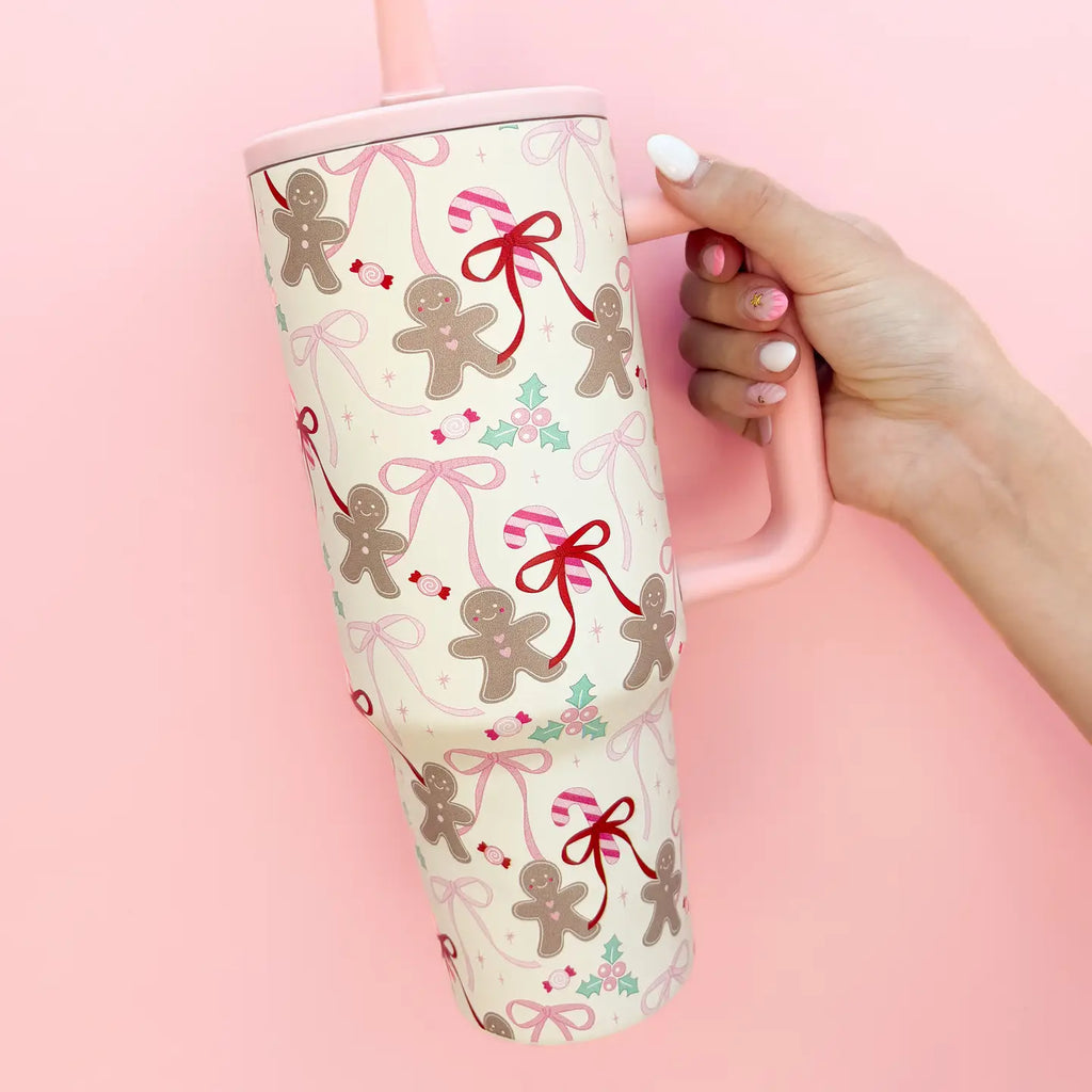 Gingerbread 40oz Flip Straw Tumbler