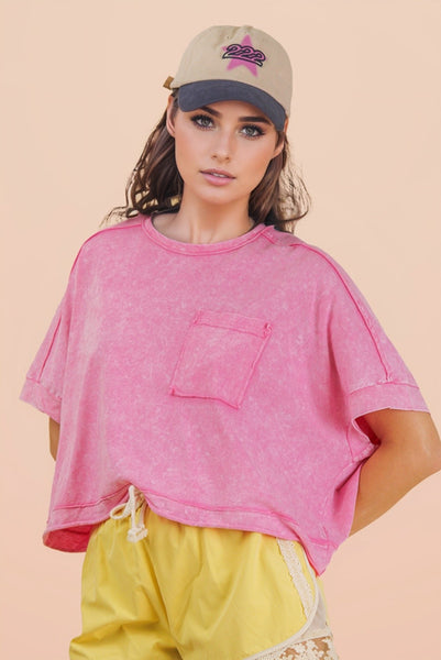 Mineral Washed Oversized Crop Top