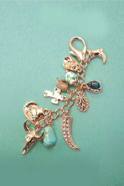 Western Cross Cowboy Hat & Boot Porcelain Charm