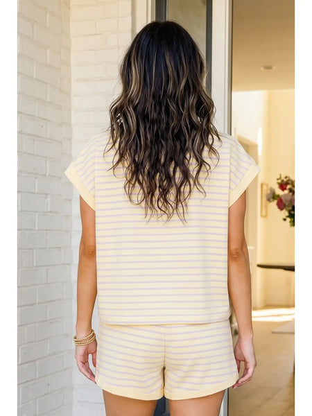 Stripe Relaxed Tee & Short Set