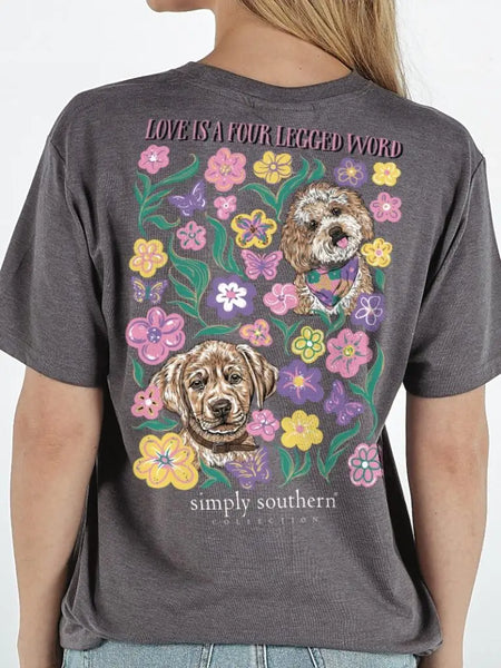 Simply Southern Kids Floral Dog Tee