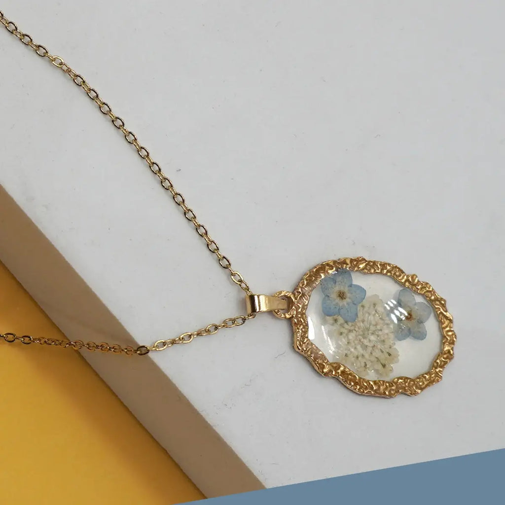 18K Stainless Steel Tarnish Free Flower Necklace