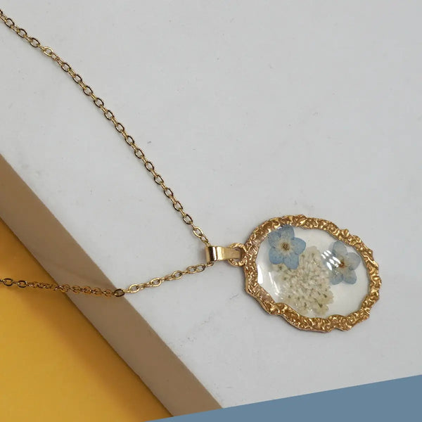 18K Stainless Steel Tarnish Free Flower Necklace
