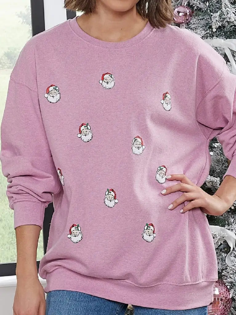 Kids Scattered Santa Crew Neck Sweatshirt