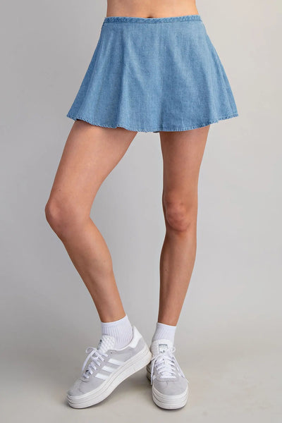 Mineral Washed Mini Skort