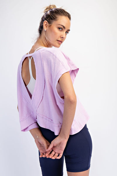 Cotton Slub Open Back Top