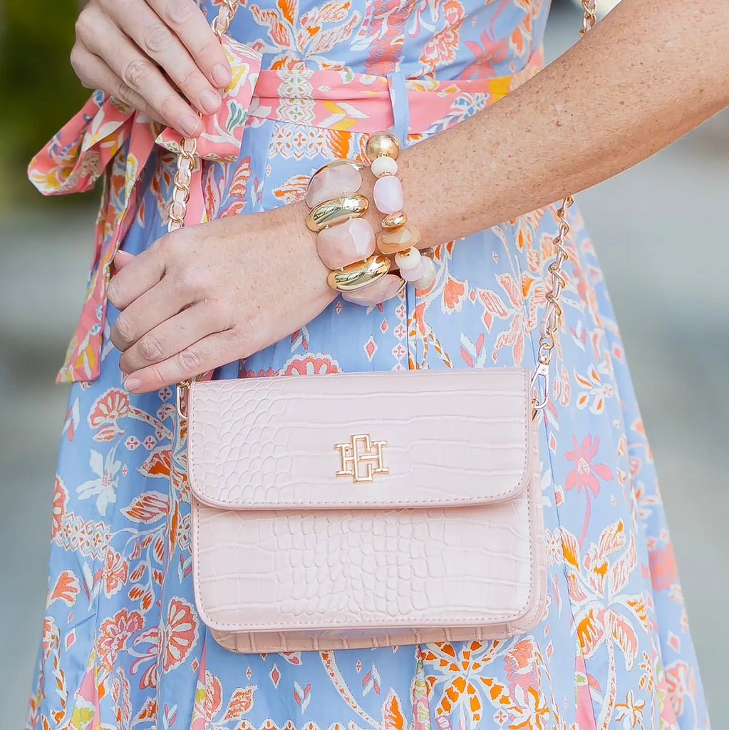 Evelyn Crossbody Blush Ecru
