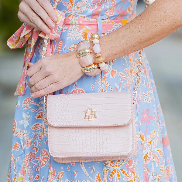 Evelyn Crossbody Blush Ecru
