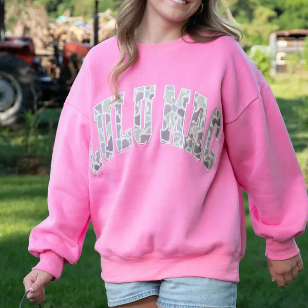 LuluMac Camo Embroidered Sweatshirt