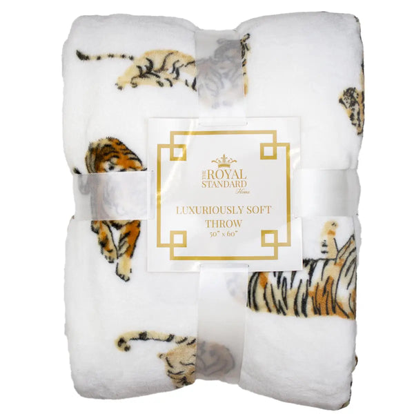 Forever Tiger Throw White/Multi