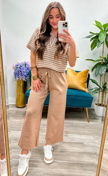 Capri Pants W/ Elastic Waist Tie