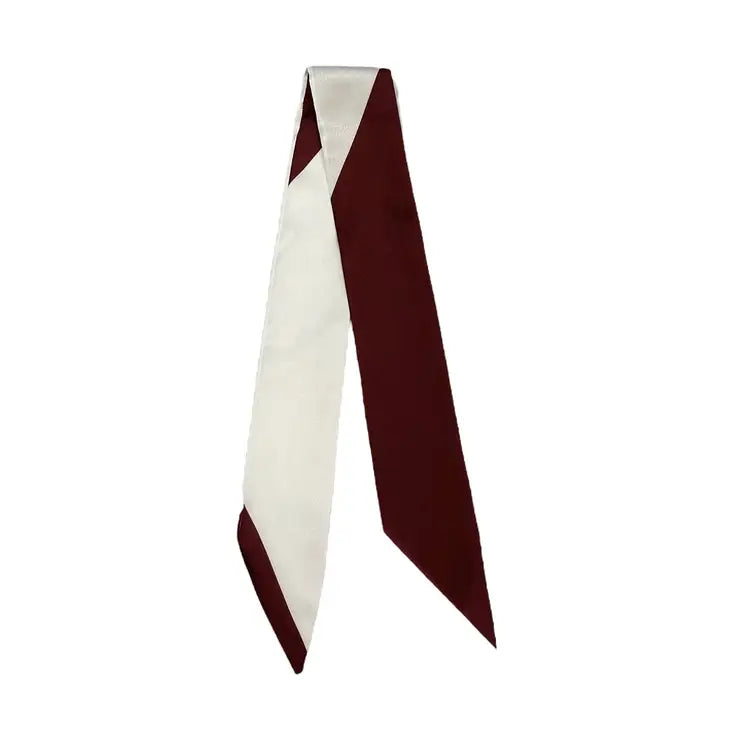 Twilly Scarf- Maroon/White