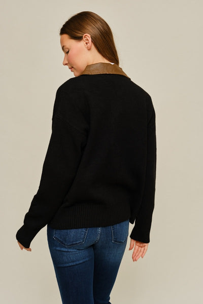 Collared Zip Up Sweater Cardigan