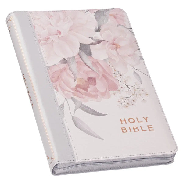 Kjv Bible Floral Printed W/Zipper