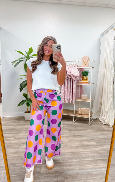 Mardi Gras Polka Dots Trousers Pants