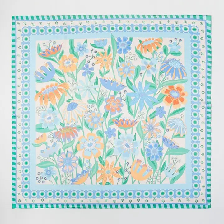 Assorted Flower Print Square Bandana Scarf