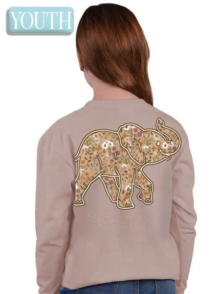 Kids Floral Elephant Long Sleeve Tee