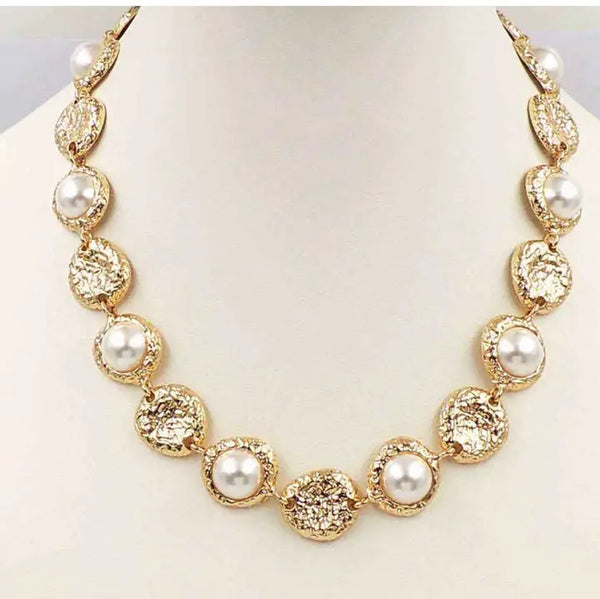 Gold Chain with Freshwater Pearl 16"-18" Necklace