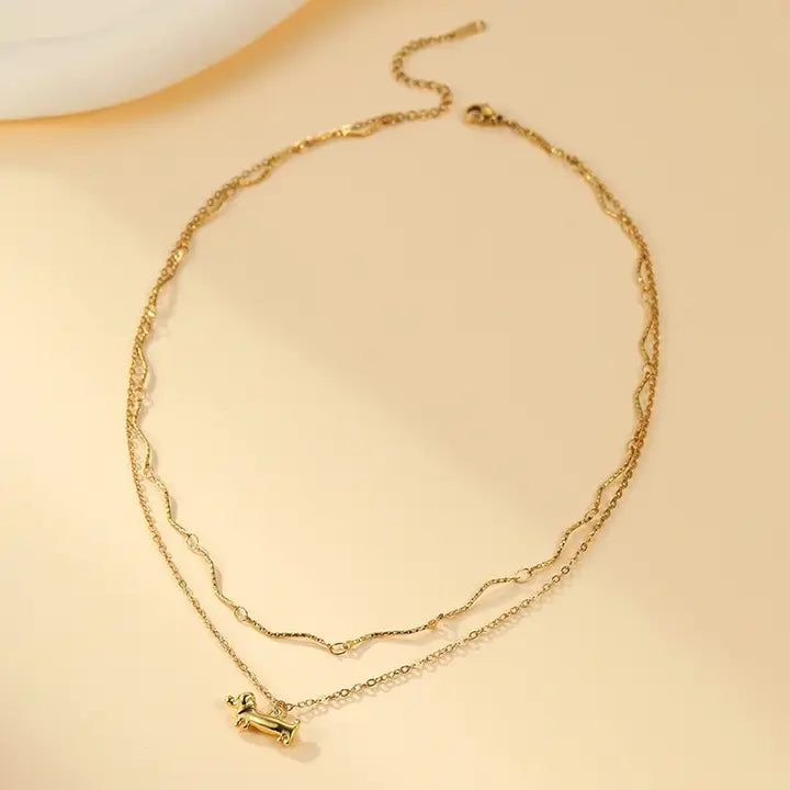 18K Stainless Steel Dog Necklace