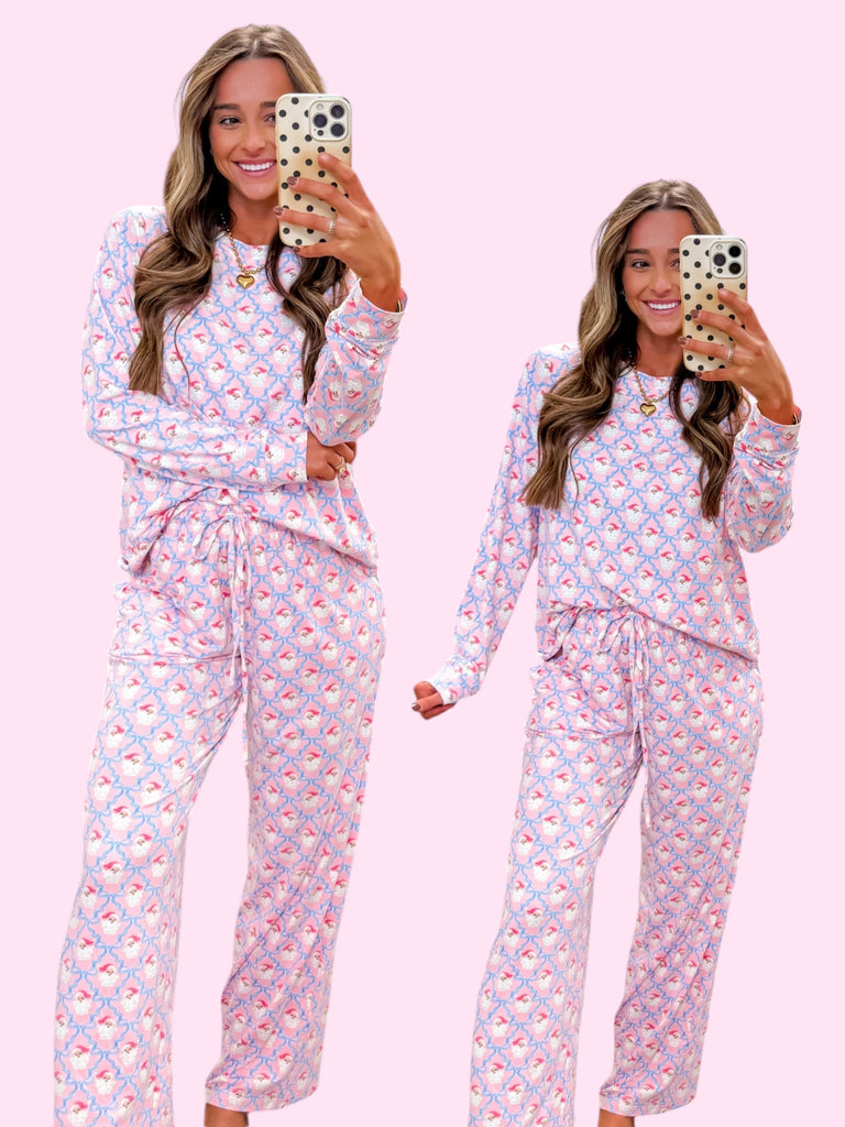 Mary Square Annie Santa Baby Bows PJ Pants Set