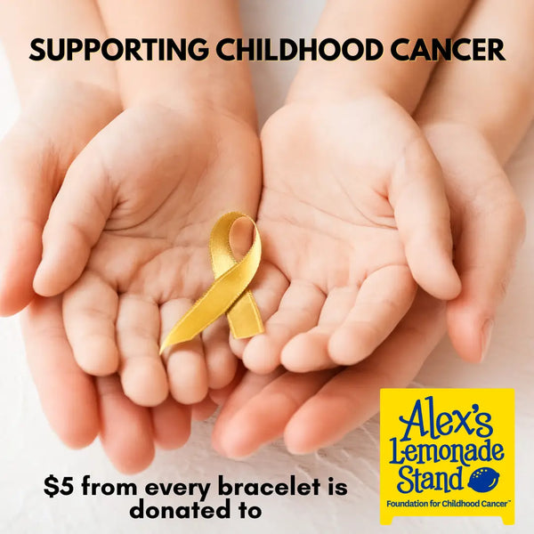 Holy Water Childhood Cancer Awareness Ribbon Bracelet