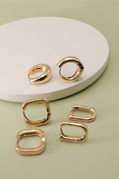 Mini Hoop Earrings Trio Set