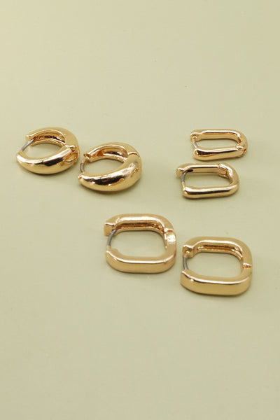 Mini Hoop Earrings Trio Set