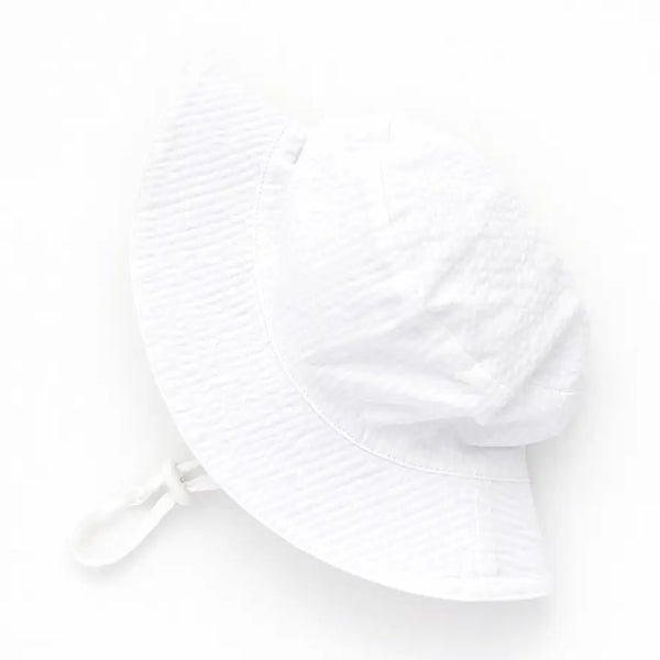 White Seersucker Bucket Hat