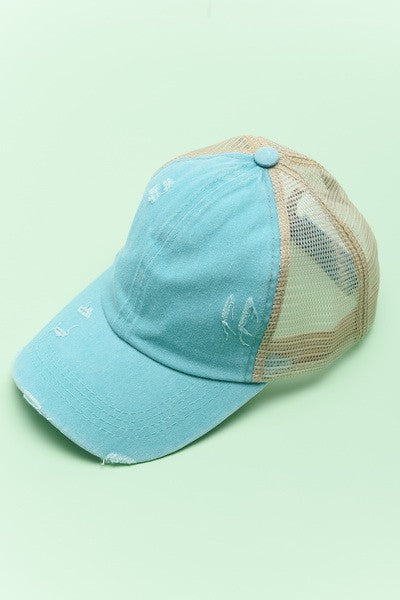 Distress Mesh Back Baseball Cap