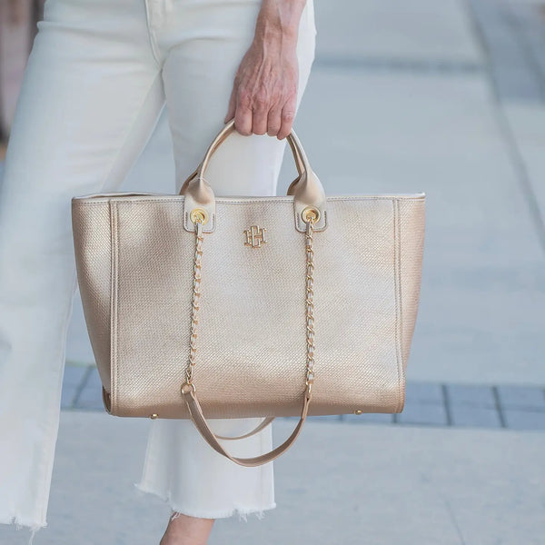 Missy Tote Woven Gold