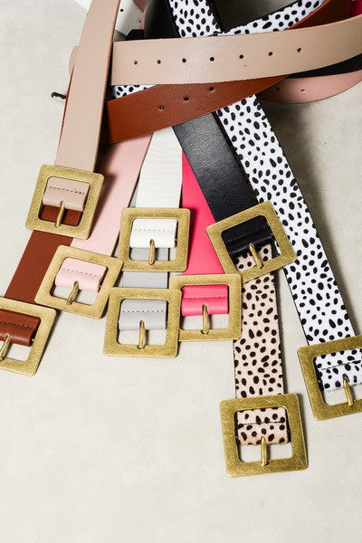Classic Oversized Square Buckle Belts