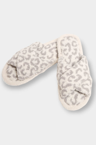 Leopard Crisscross Soft Home Indoor Floor Slippers